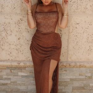 Scarlett’s The Label Cut Out Draped Maxi Dress